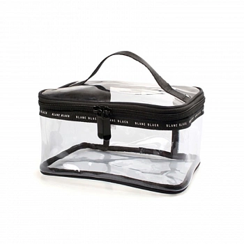 Прозрачная косметичка в форме квадрата размер M Черная Square Transparent Pouch M Black