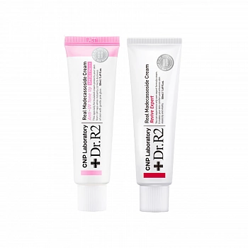 Антивозрастной крем с мадекассосидом + Солнцезащитный крем с мадекассосидом Dr.R2 Real Madecassoside Cream Revive Expert & Dr.R2 Real Madecassoside Cream Anti-UV Tone Up